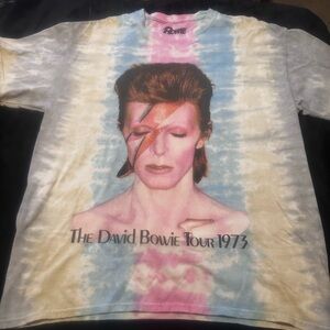 David Bowie Tour 1973 Tie-Dye Short Sleeved T-Shirt COLLECTABLE MEDIUM UNISEX